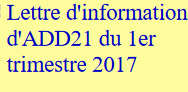 Lettre d'information d'ADD21 du 1er trimestre 2017